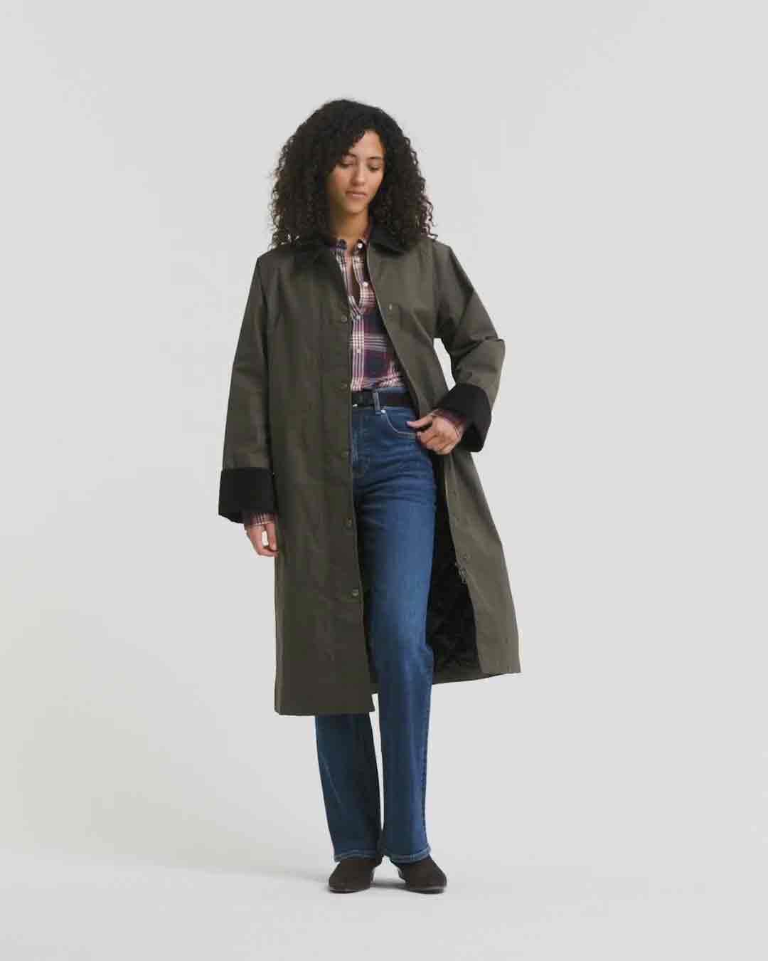 Car Coat van gewaxt katoen