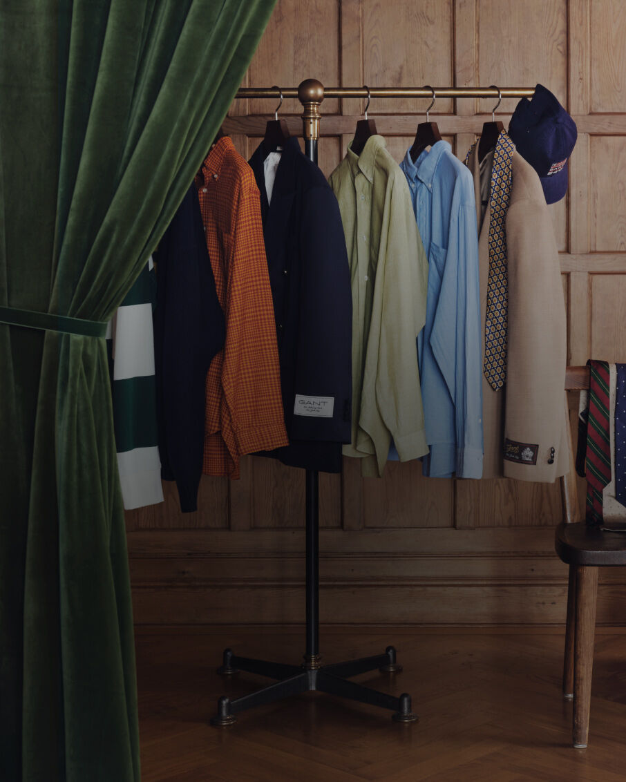 Clothes hanging on a rail