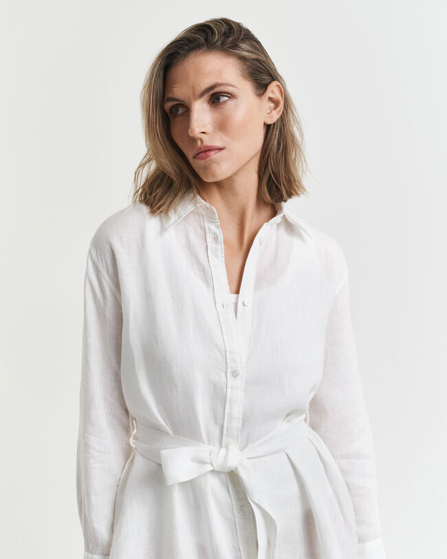 Linnen overhemdjurk met riem