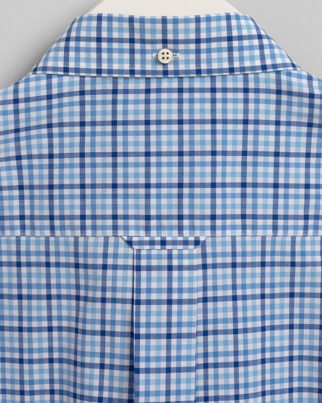 Regular Fit overhemd van poplin met korte mouwen en driekleurig Gingham-ruitje