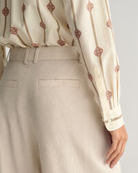 Regular Fit Monogram gestreepte blouse van katoen en voile