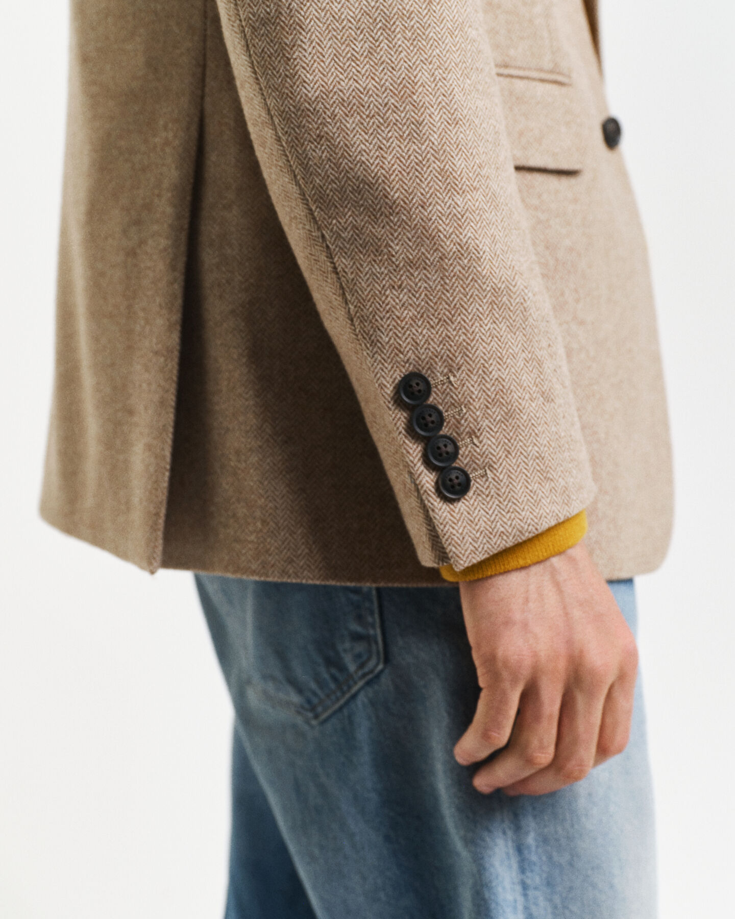 Kostuumblazer met visgraatmotief