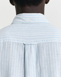 Regular Fit gestreept overhemd van katoen en linnen