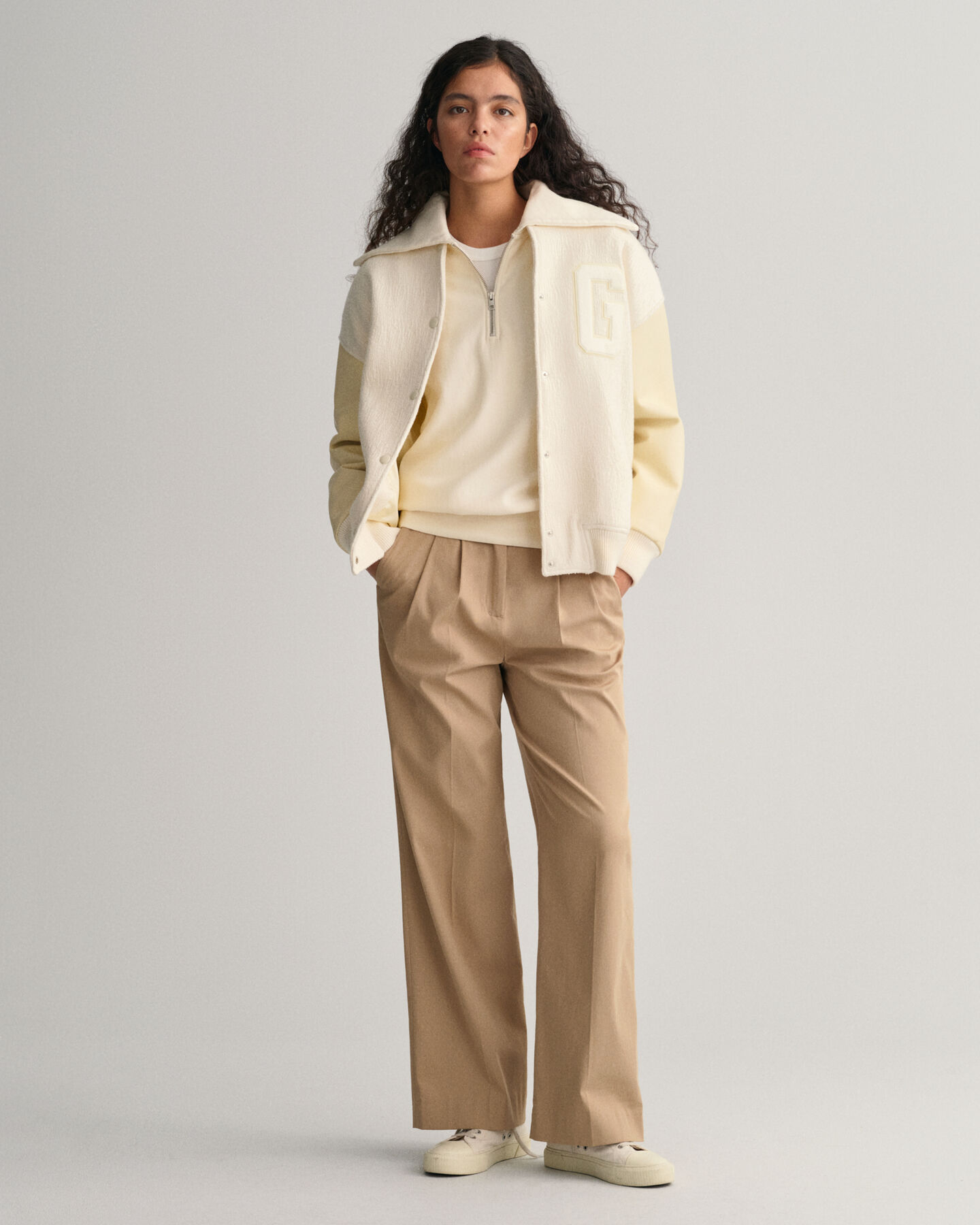 Sportswear sweatshirt met kraag en korte rits