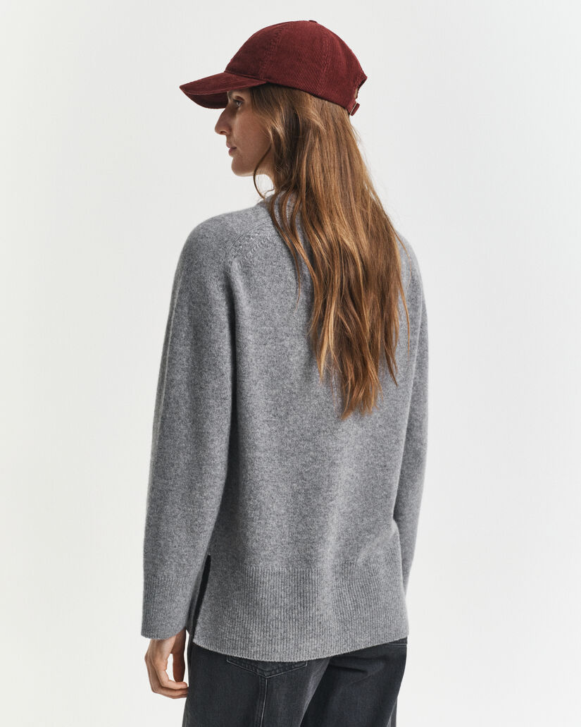 Trui met ronde hals van een zachte wol-kasjmiermix