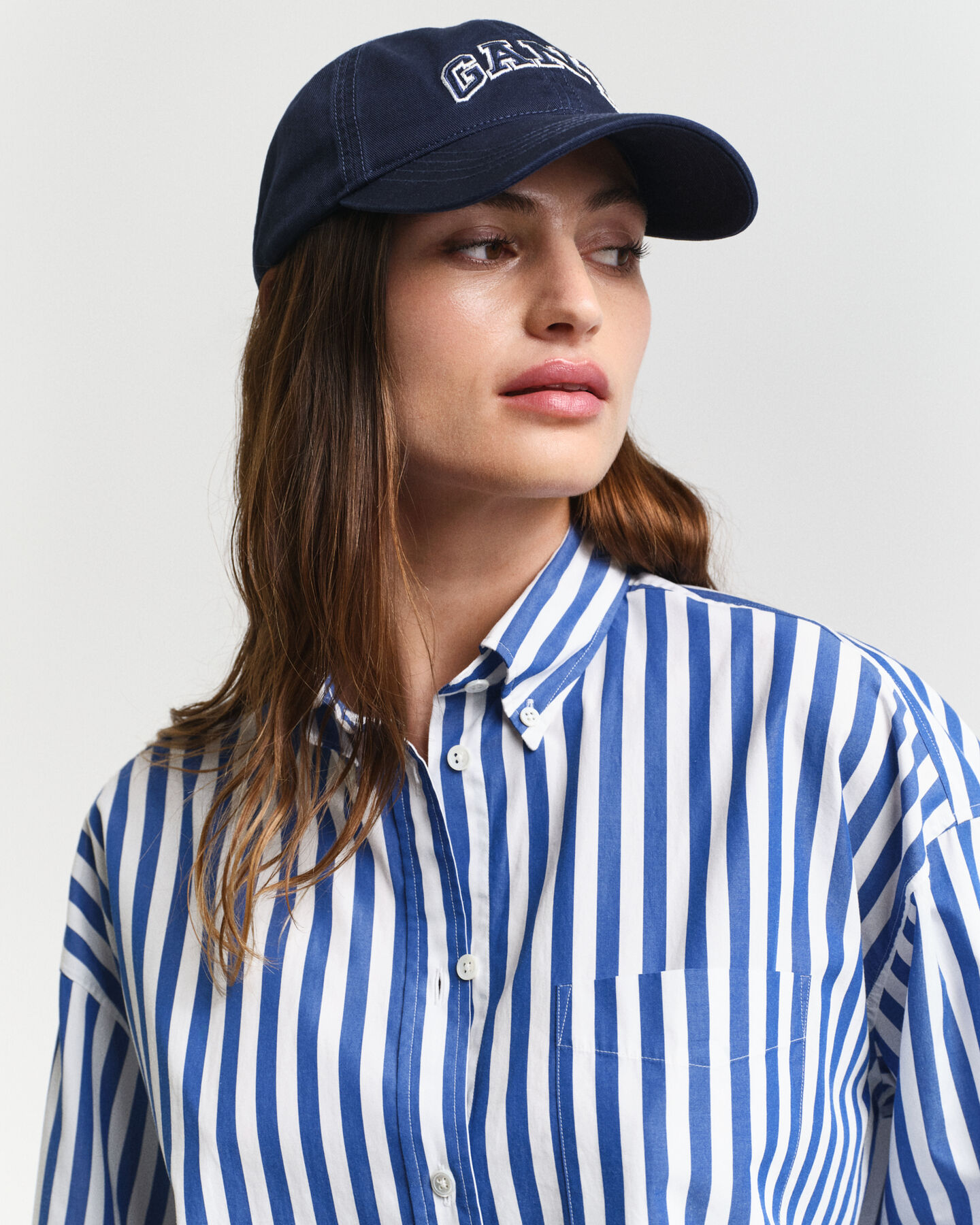 Oversized Classic gestreept overhemd van poplin