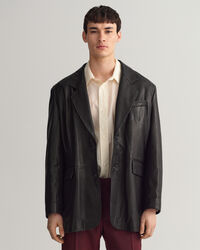 Oversized leren blazer