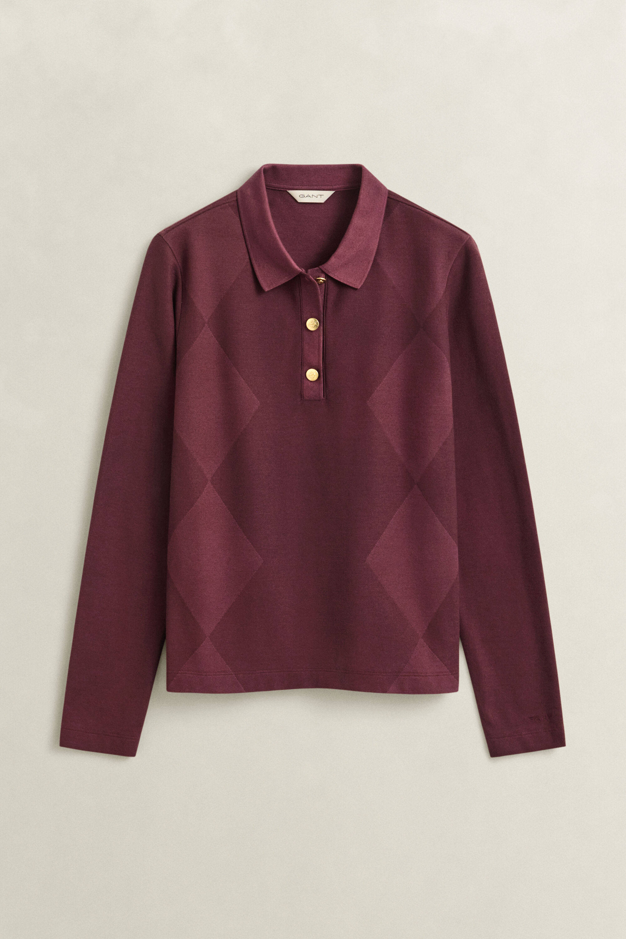 Argyle poloshirt met lange mouwen