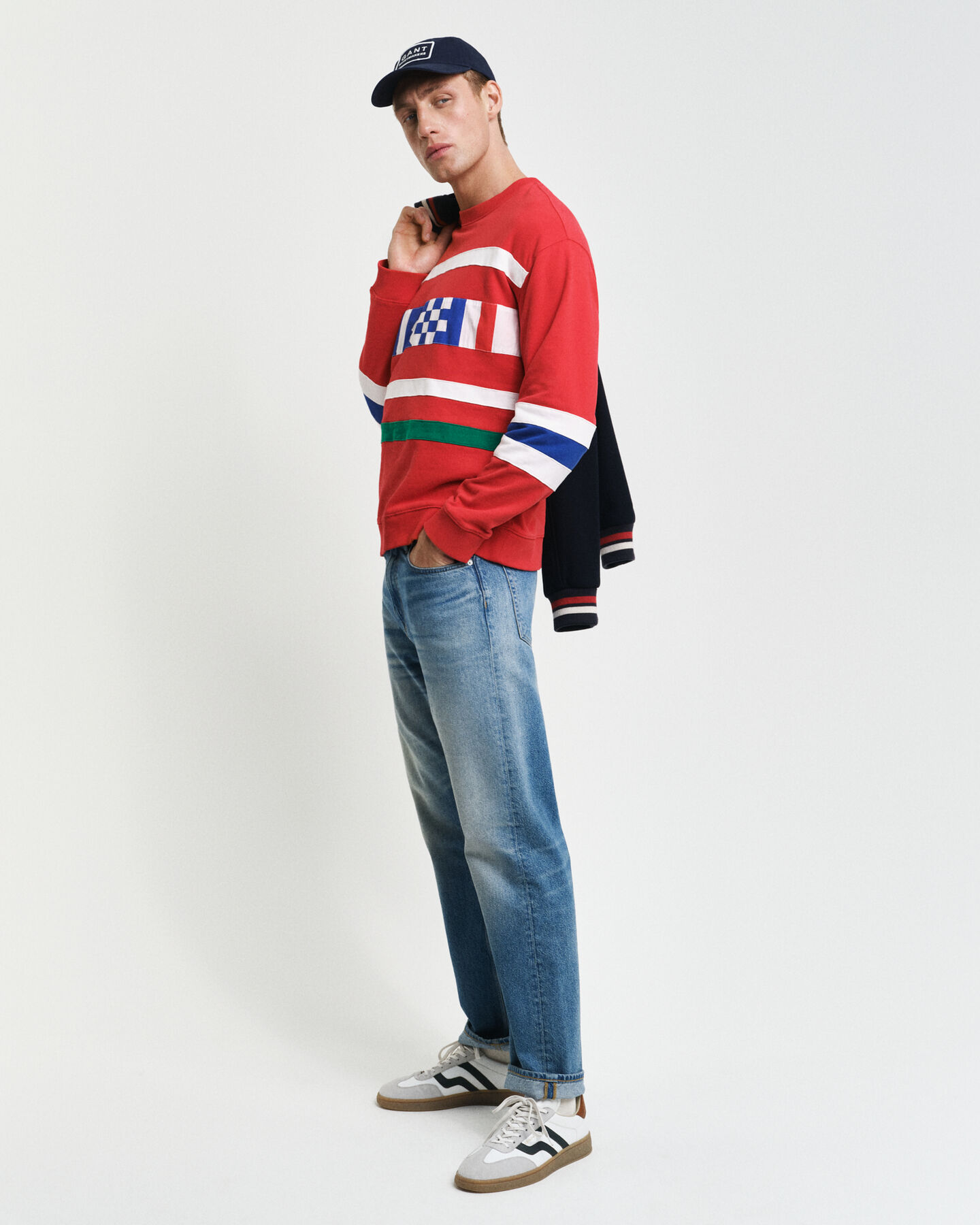 Sweatshirt met ronde hals en panelen