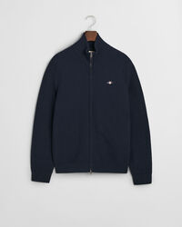 Katoenen vest met ritssluiting en textuur