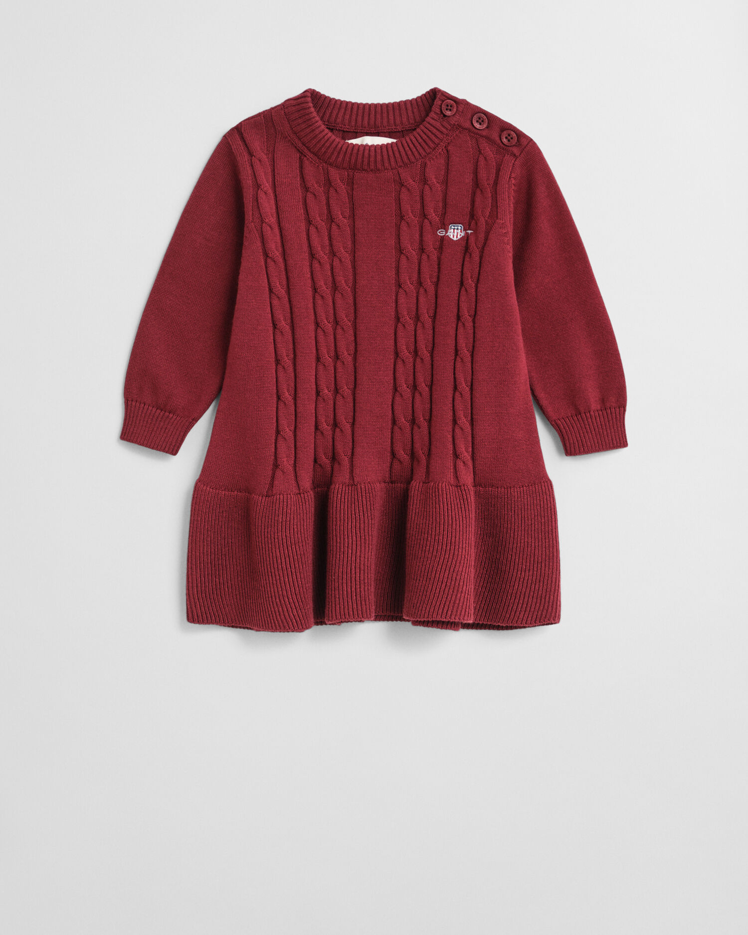 Baby Girl kabelgebreide jurk van katoen
