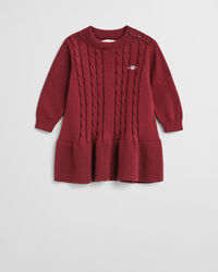 Baby Girl kabelgebreide jurk van katoen