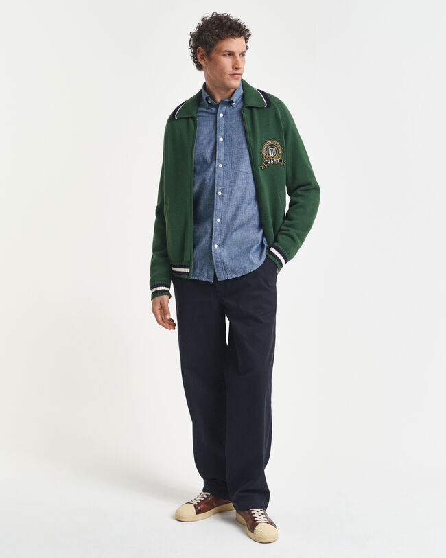 Regular Fit indigo chambray overhemd