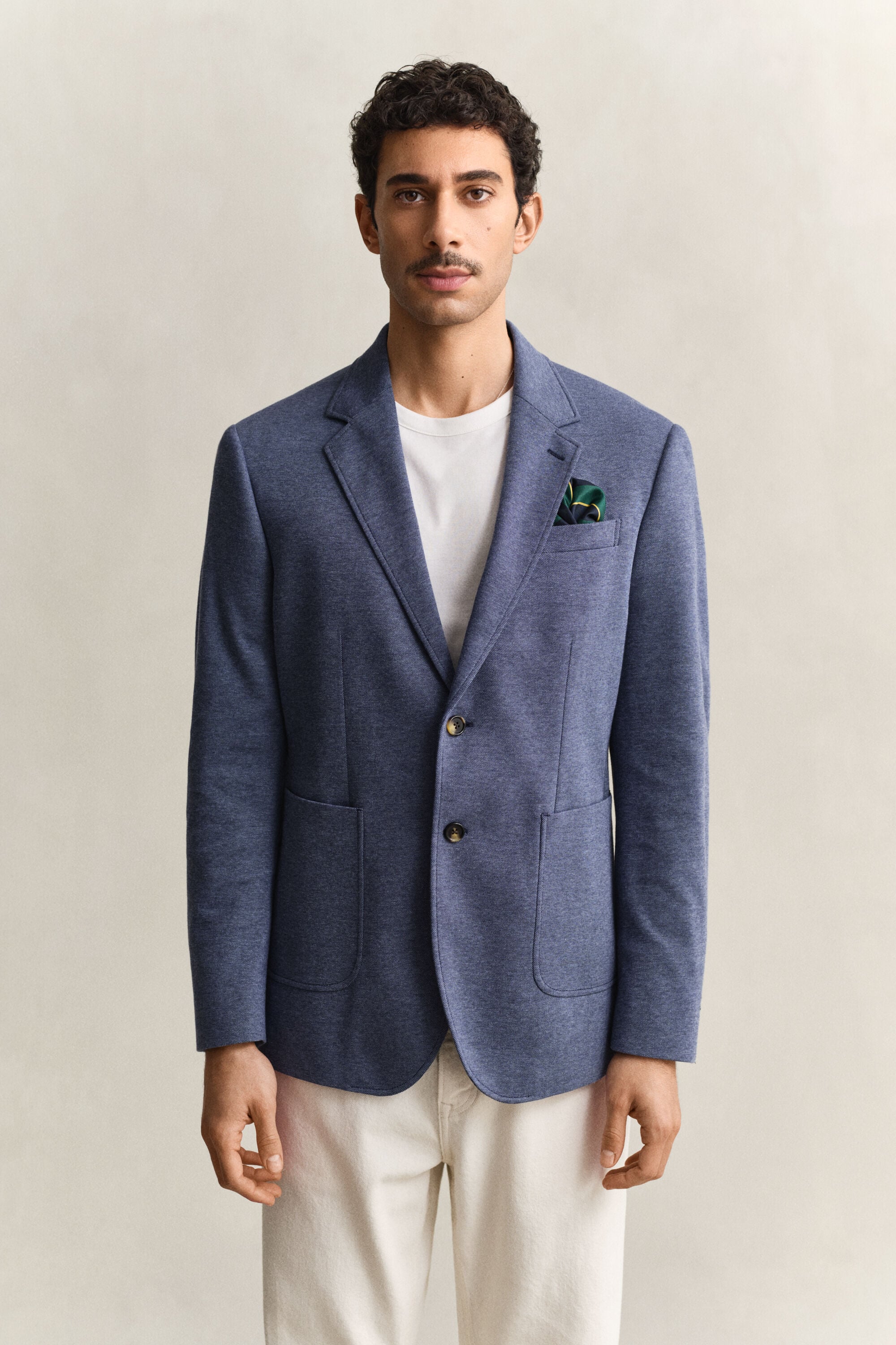 Tweekleurige piquéjersey blazer