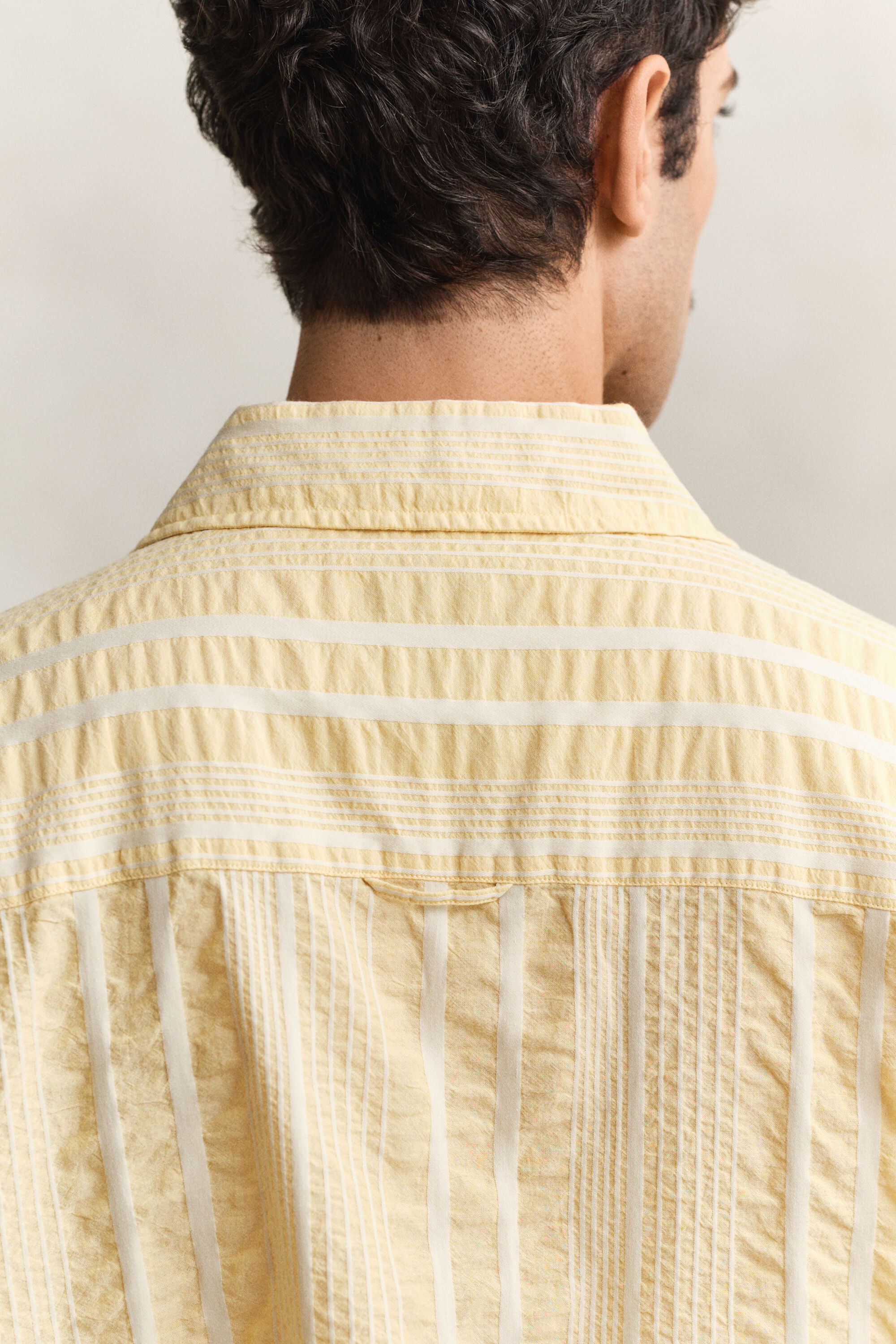 Seersucker overoverhemd met korte mouwen