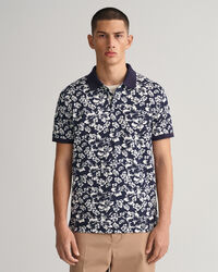 Piqué poloshirt met bloemenprint