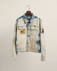 Wrangler x GANT jack van gebleekt denim