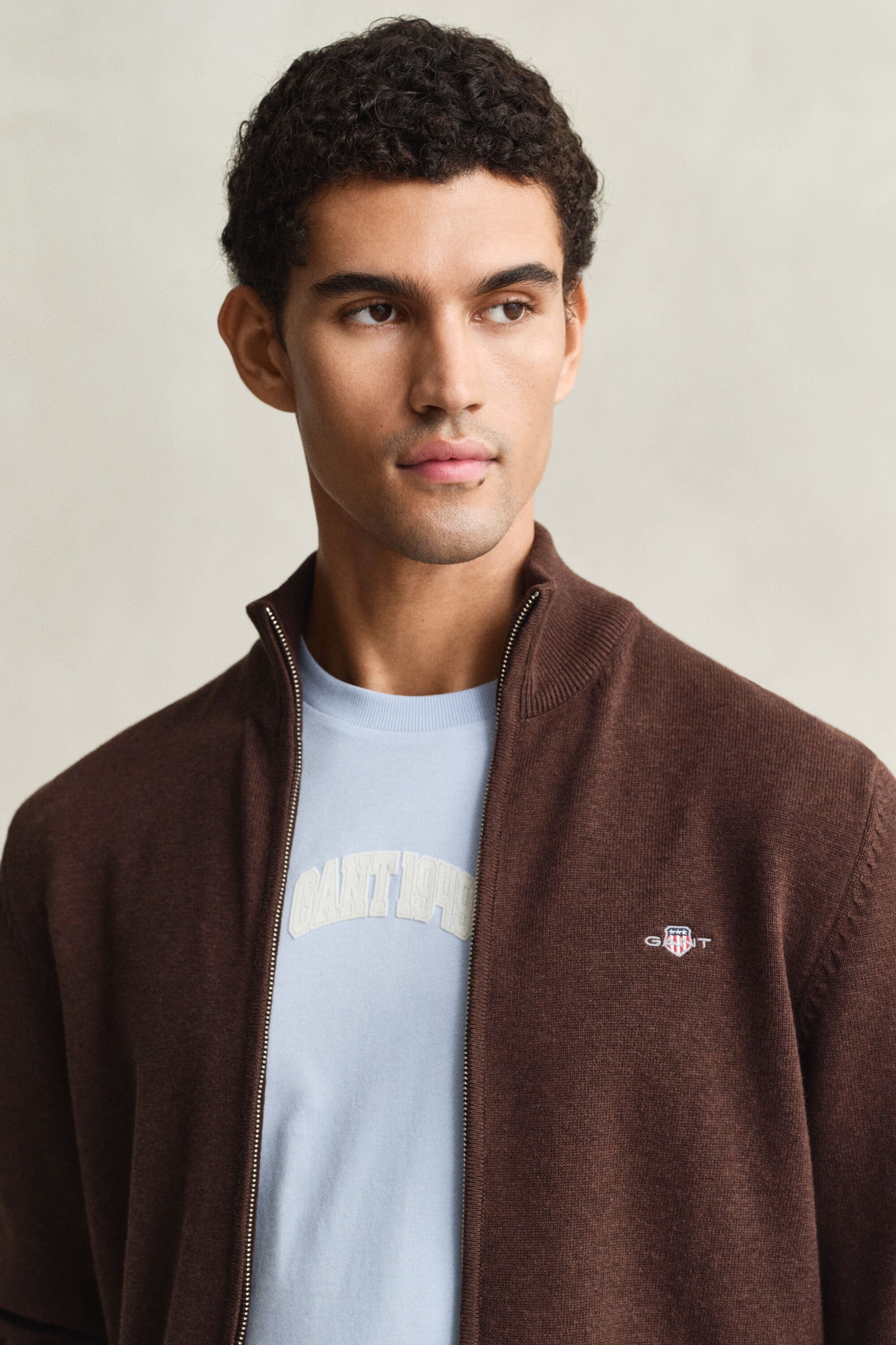 Casual vest van katoen met ritssluiting