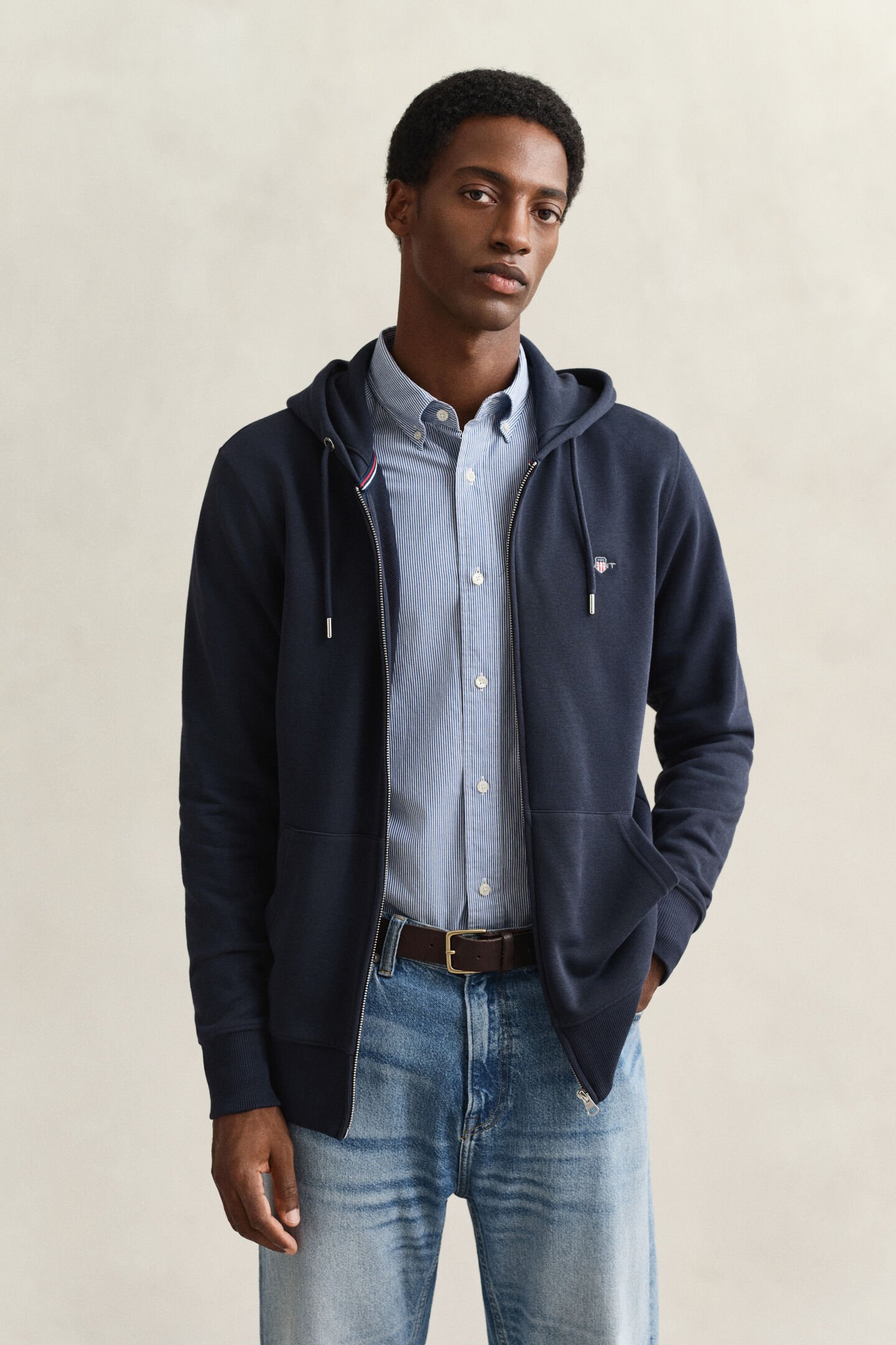 Shield hoodie met ritssluiting