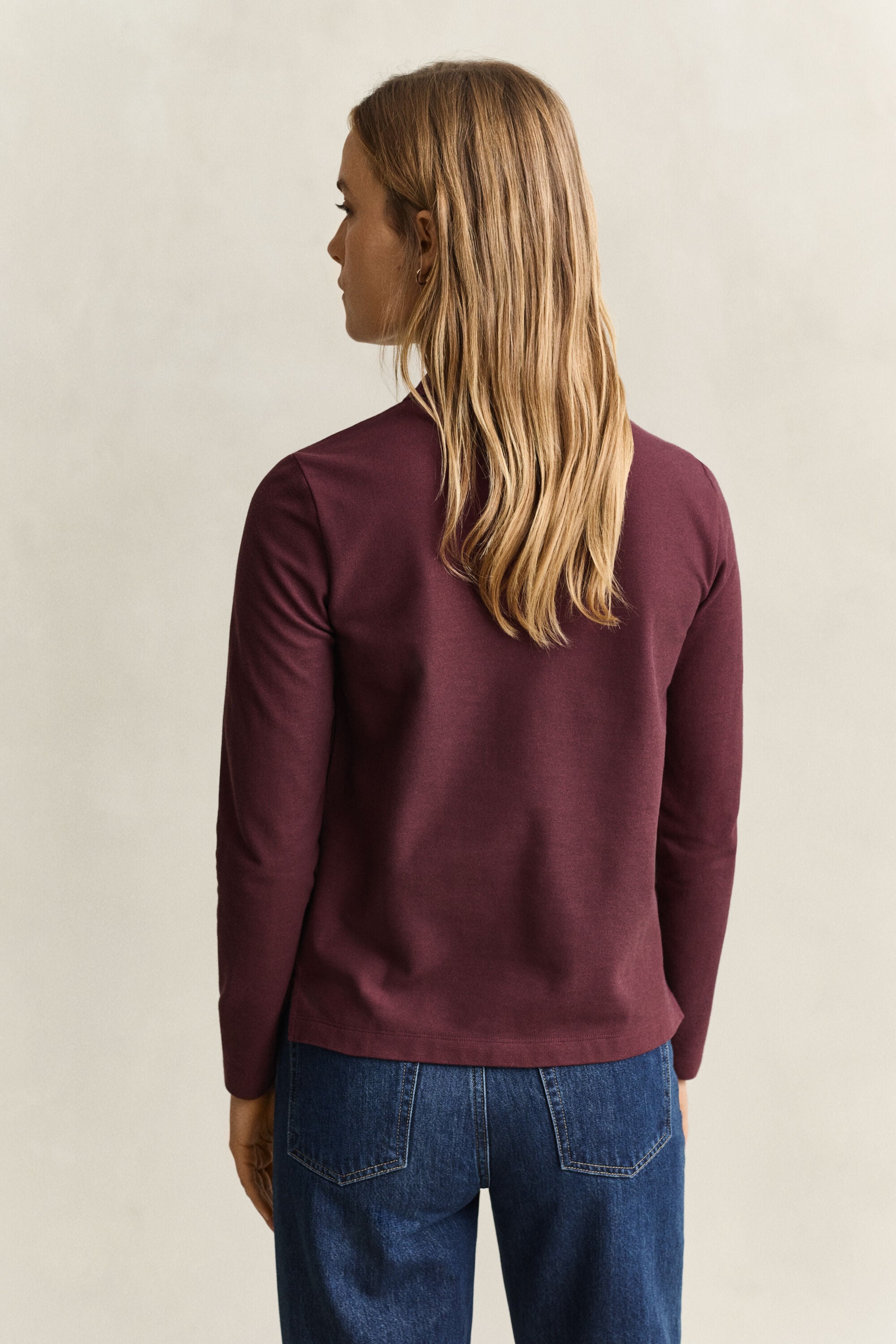 Argyle poloshirt met lange mouwen