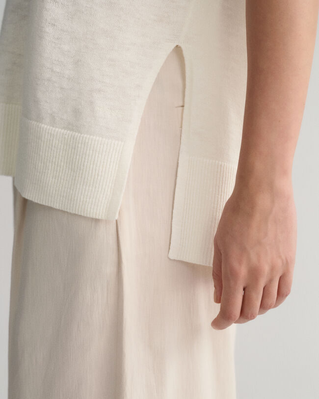 Spencer met V-hals van linnenmix