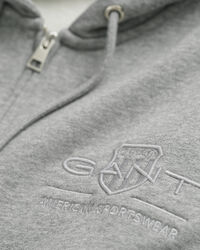 Tonal Shield hoodie met ritssluiting