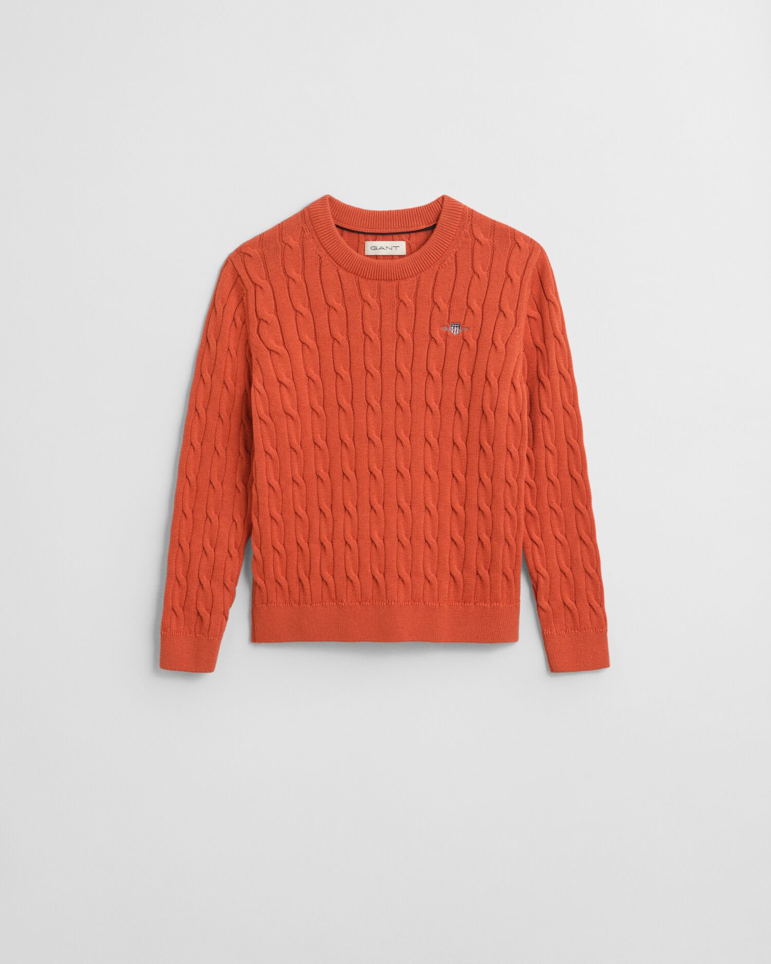 Kids Shield katoenen gebreide kabeltrui met ronde hals