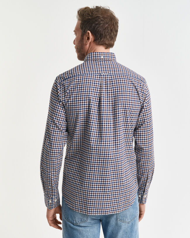 Regular Fit overhemd van keperstof met Gingham-ruitje