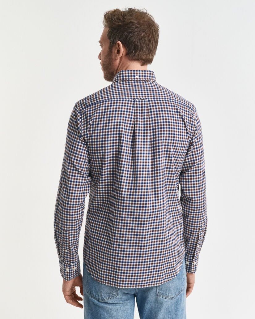 Regular Fit overhemd van keperstof met Gingham-ruitje
