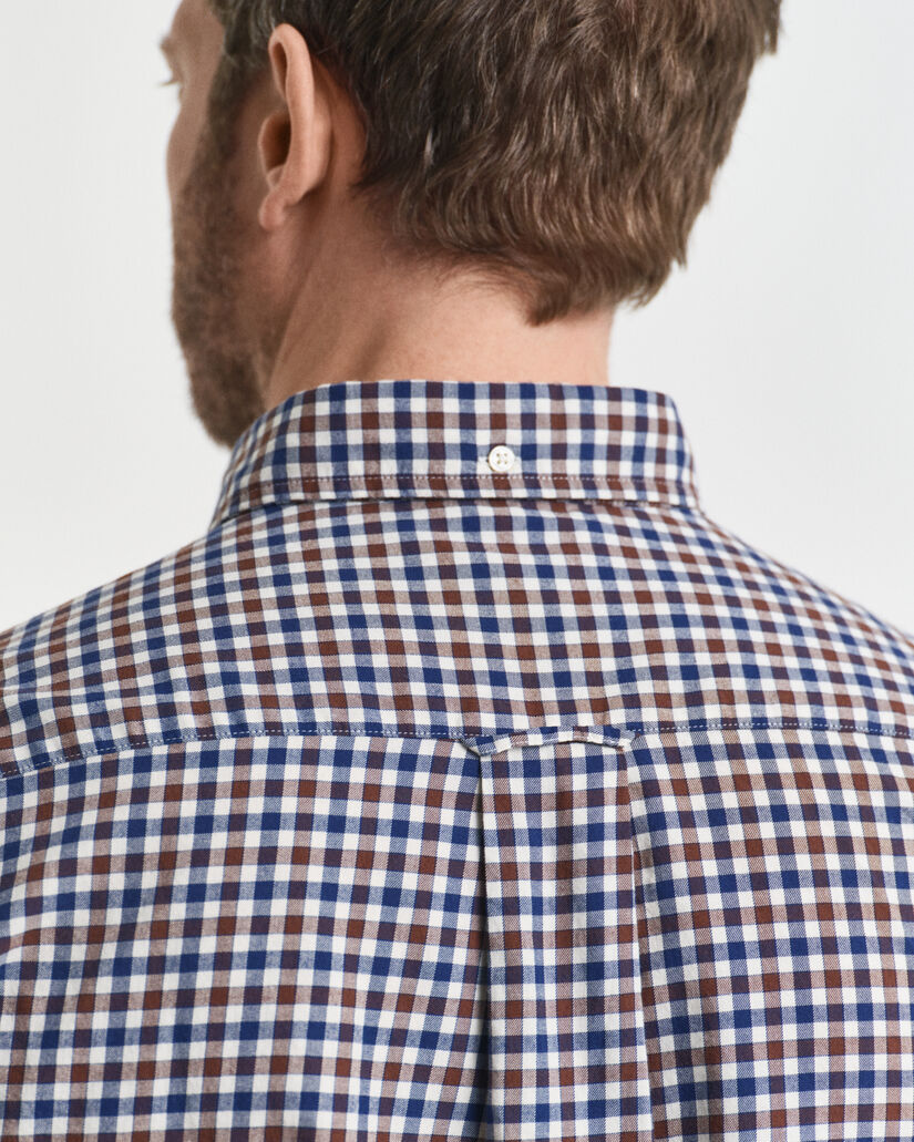 Regular Fit overhemd van keperstof met Gingham-ruitje