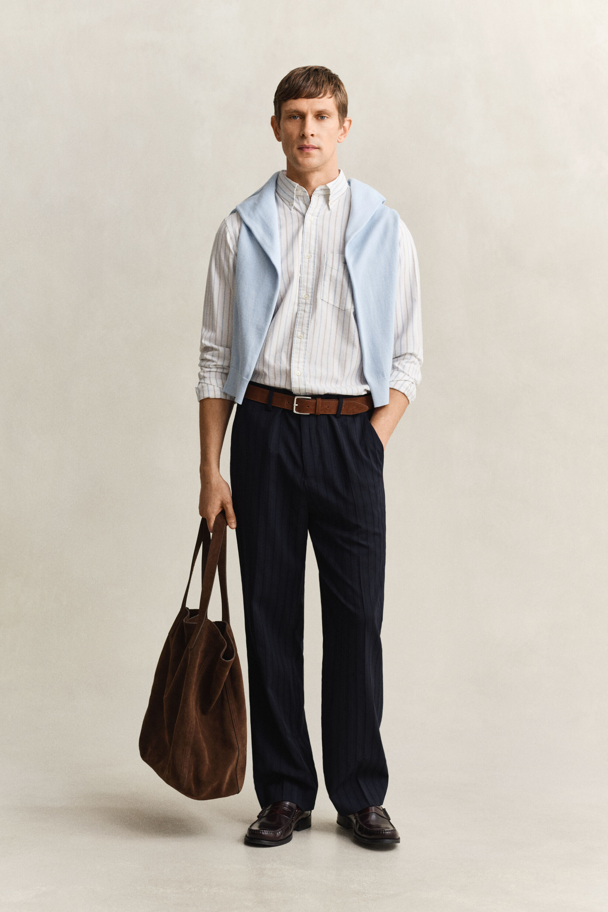 Klassiek Oxford-overoverhemd met strepen