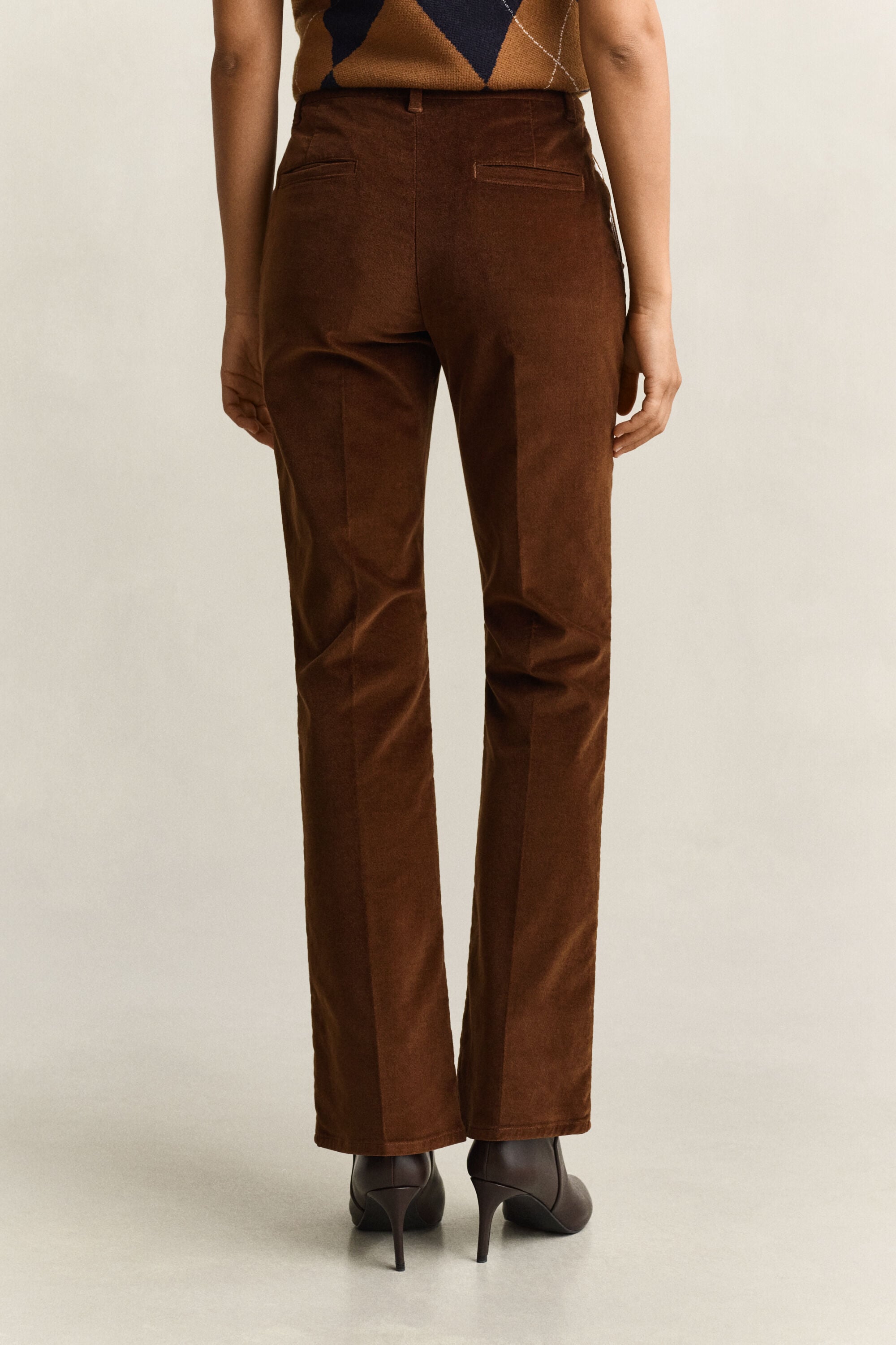 Fluwelen broek met wijduitlopende pijpen