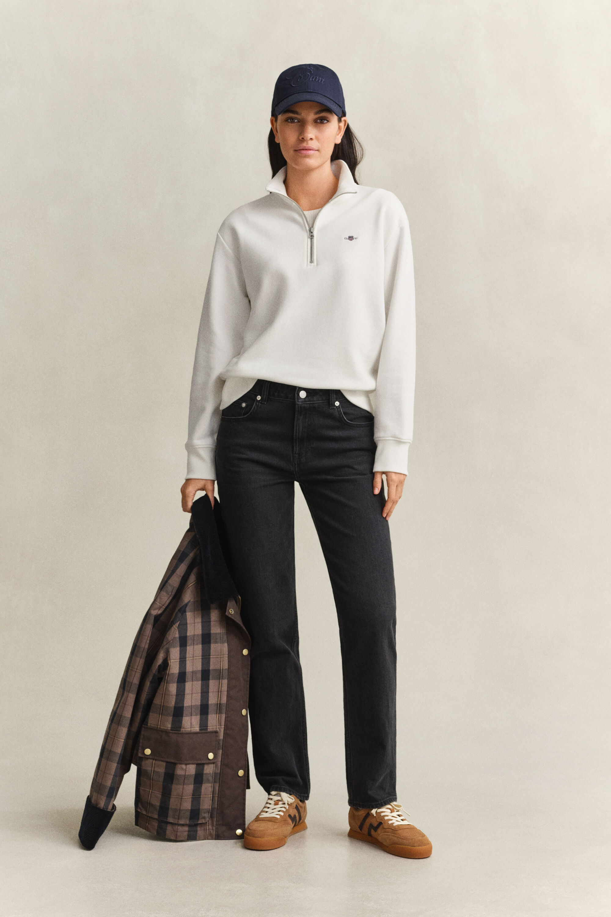 Shield sweatshirt met korte rits