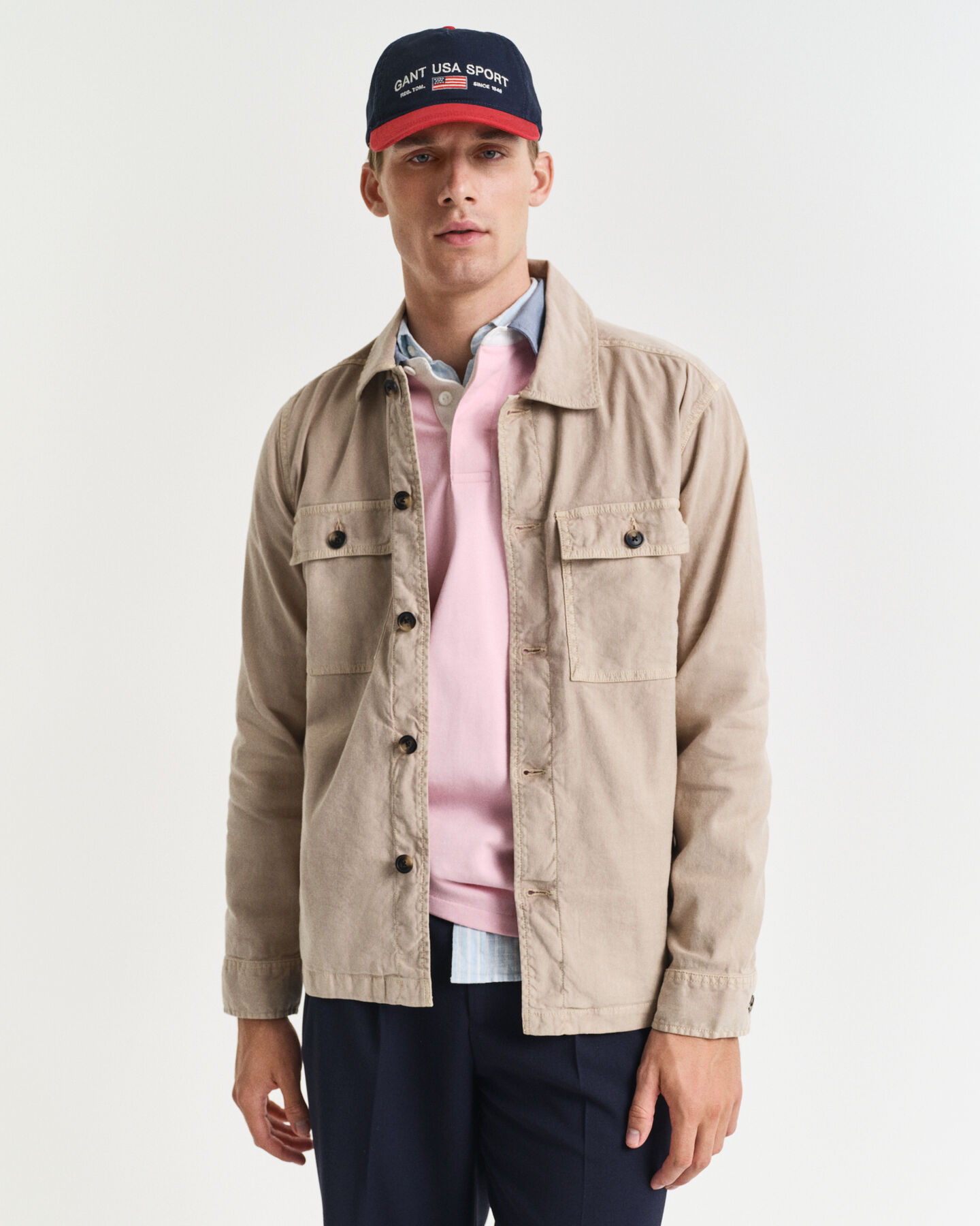 Regular Fit overshirt van katoen en linnen