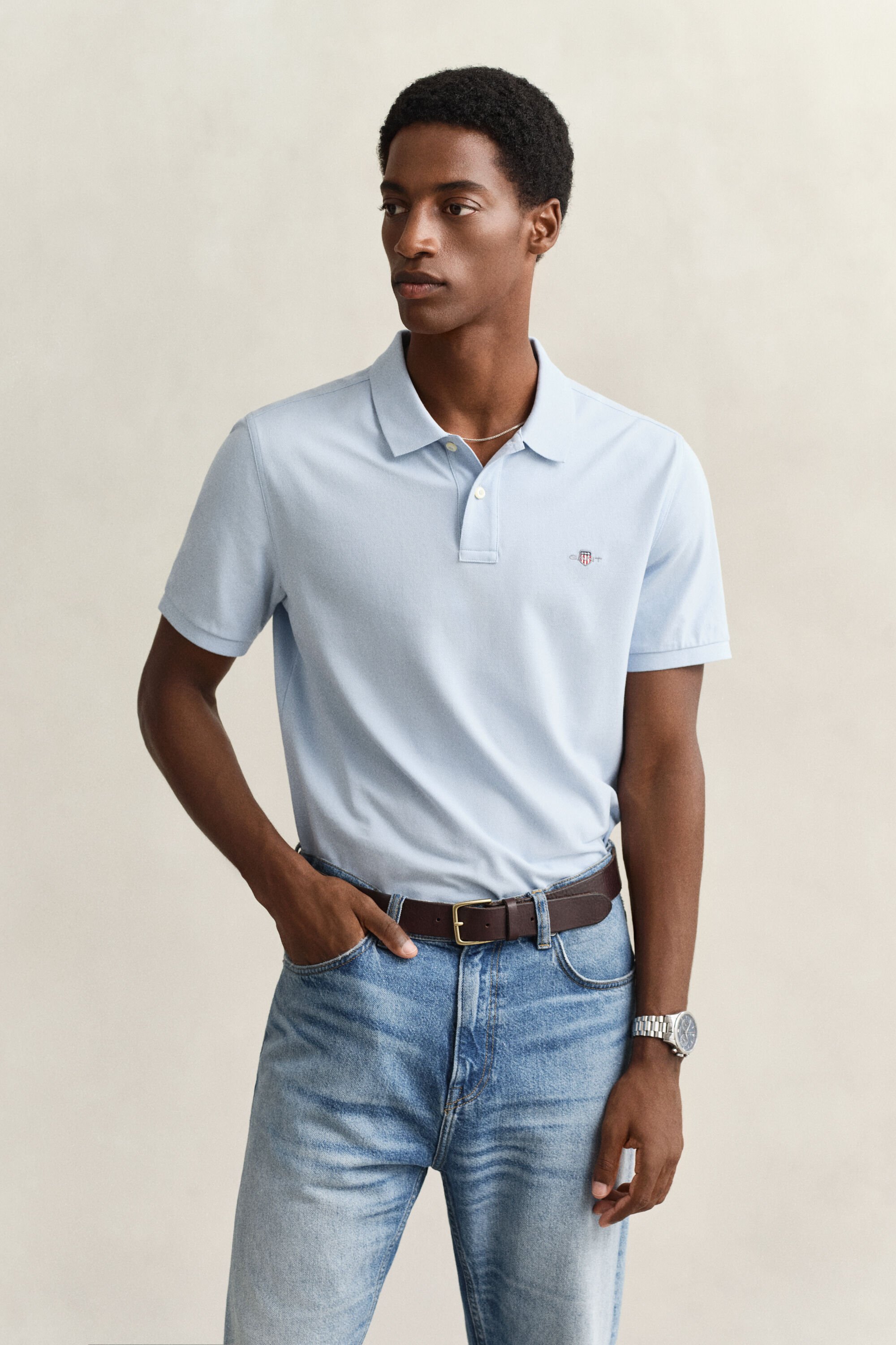 Regular Fit Shield piqué poloshirt