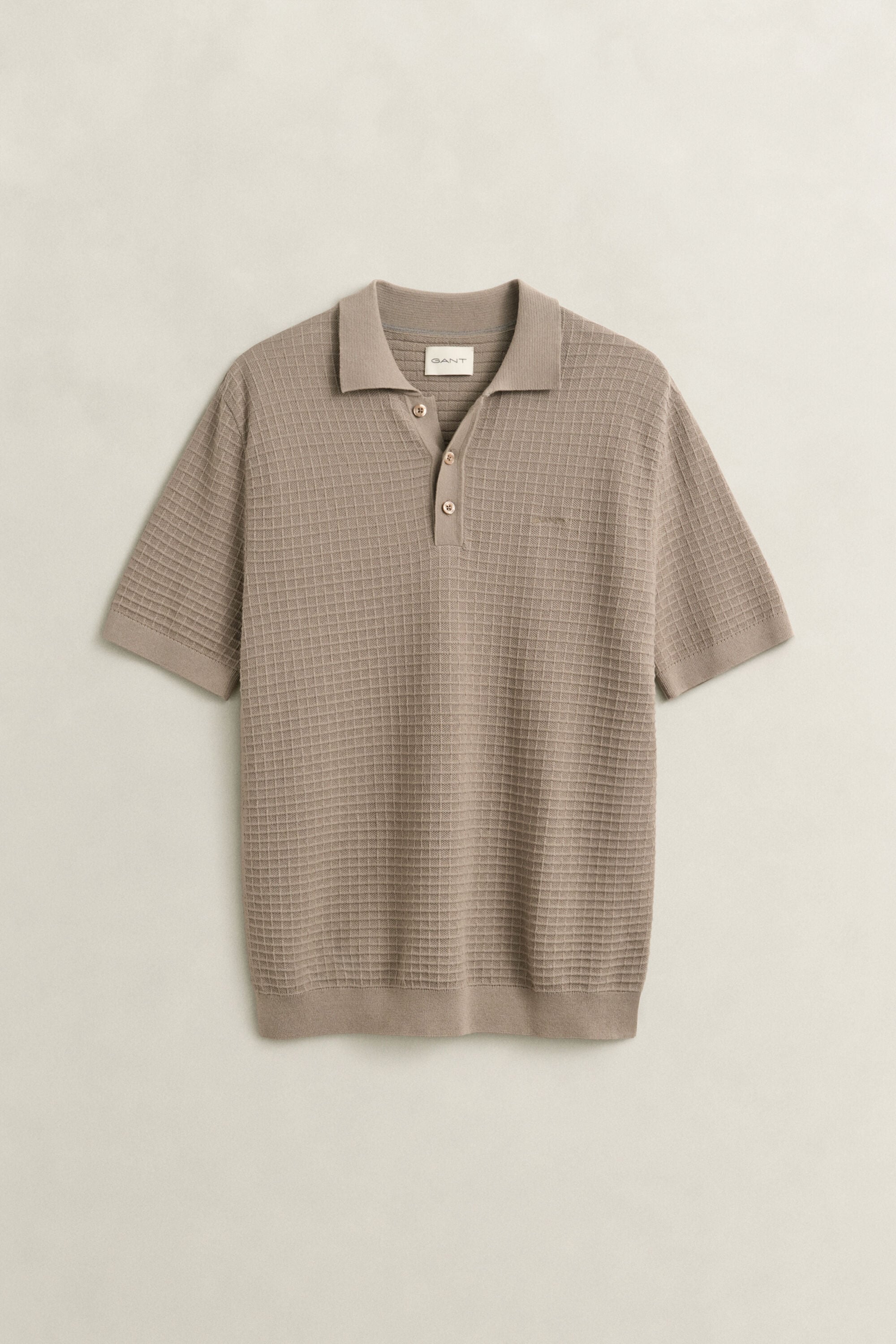 Polosweater met textuur