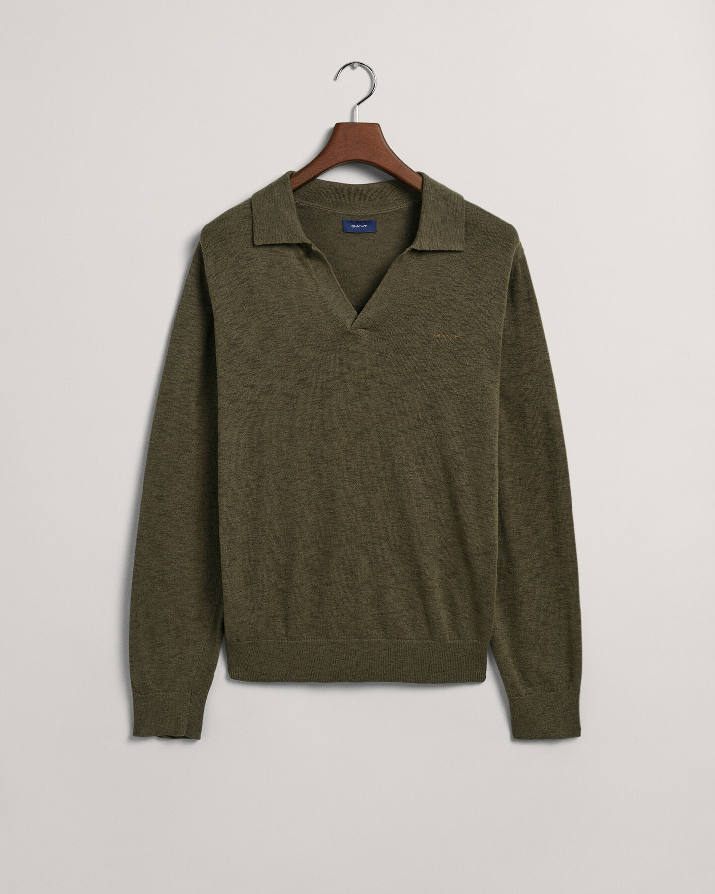 Polosweater van linnen en katoen