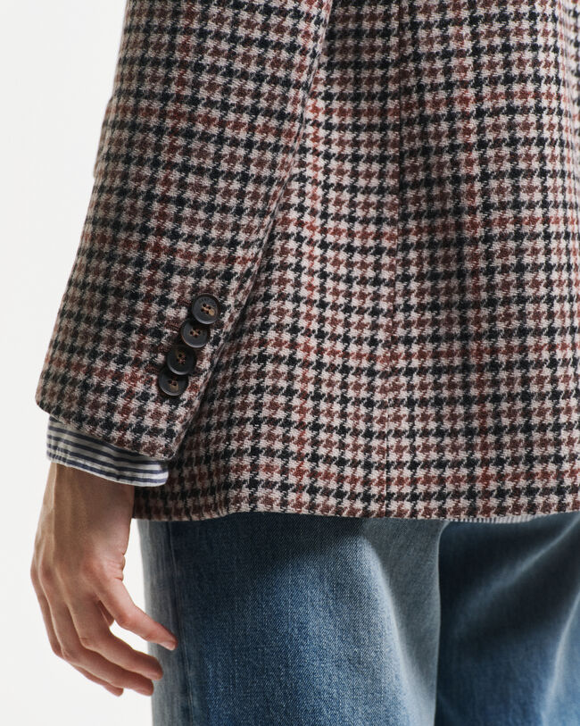 Regular fit blazer met pied-de-poule