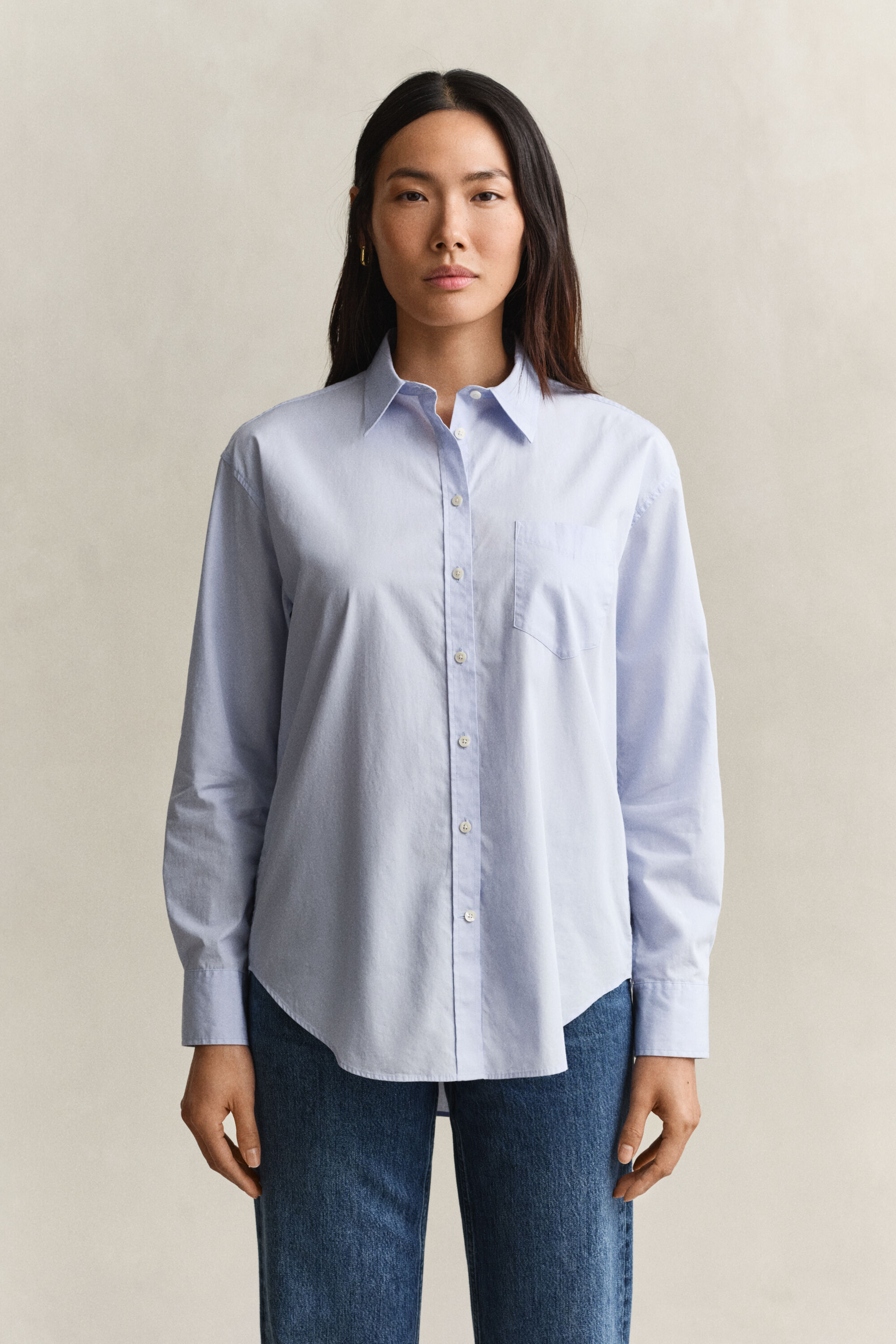 Relaxed Fit Classic overhemd van poplin
