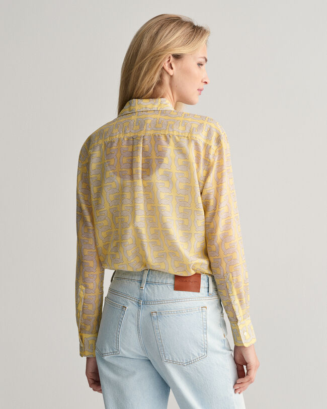 Relaxed Fit G Patterned blouse van katoen en zijde