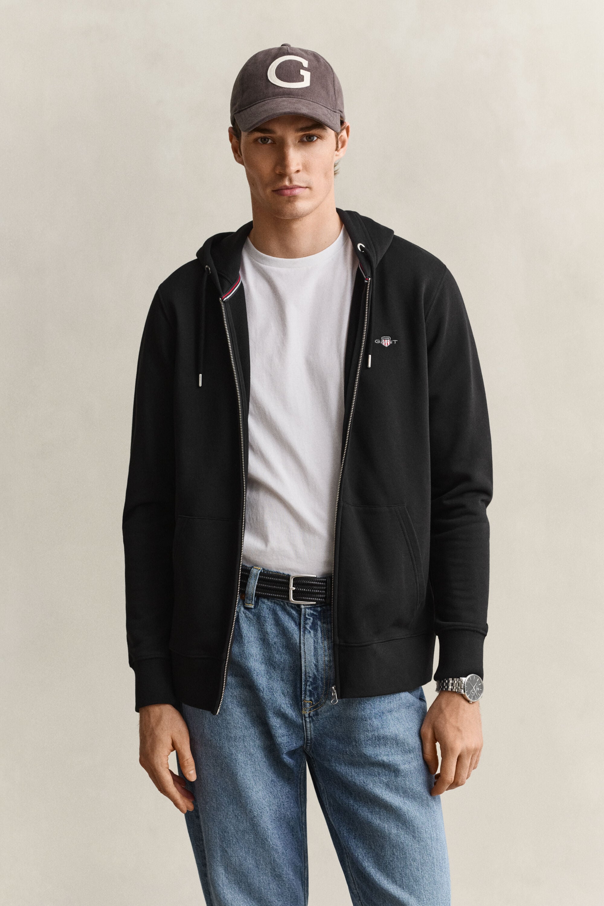 Shield hoodie met ritssluiting