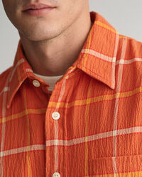 Oversized overhemd met textuur en ruit