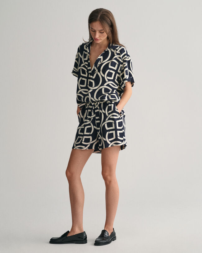 Relaxed Fit Monogram Print Pull-On short