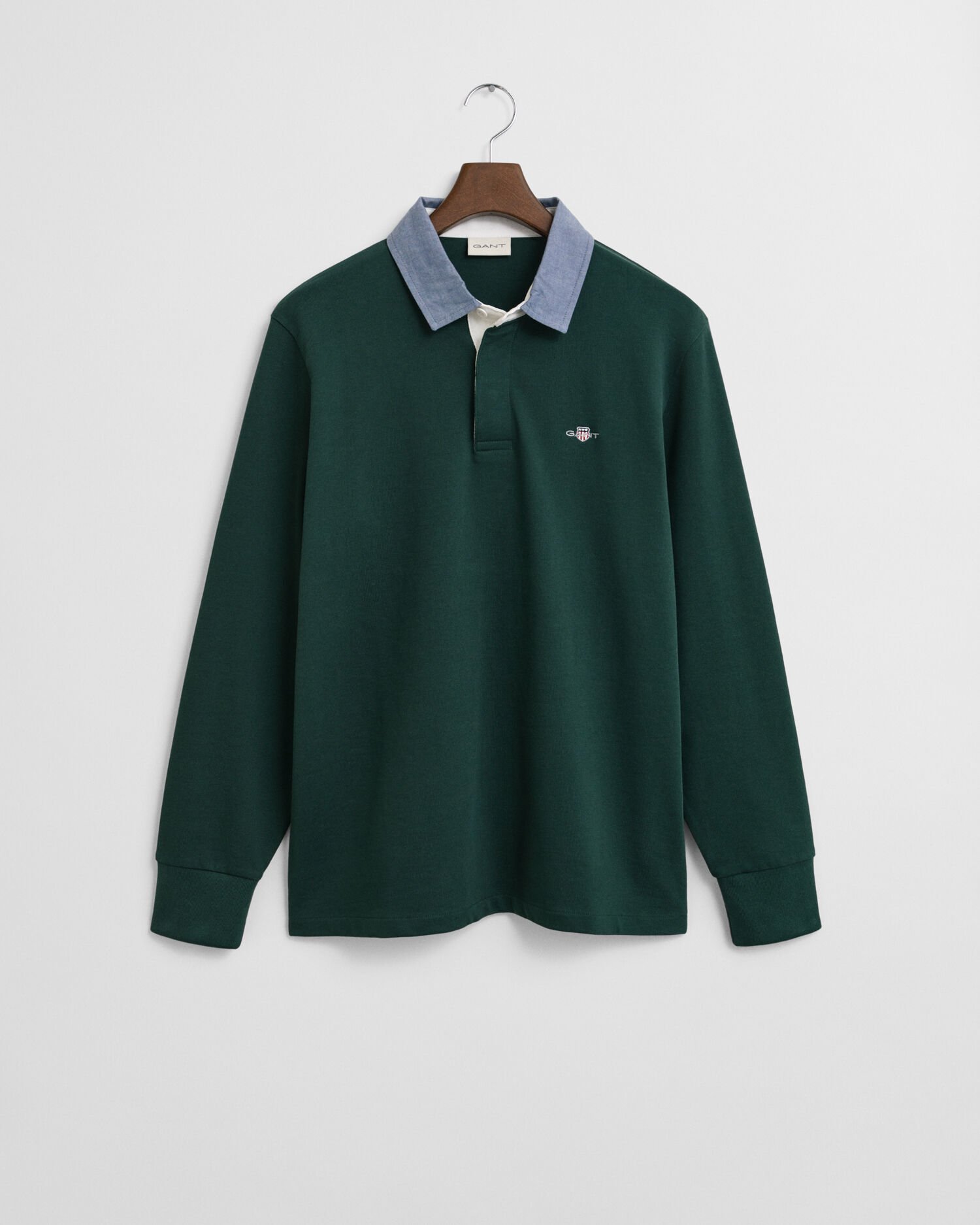 Heavy Rugger met chambray kraag