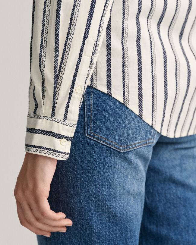 Regular Fit Rope blouse van katoenen voile