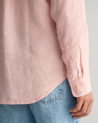 Regular Fit gestreept linnen overhemd