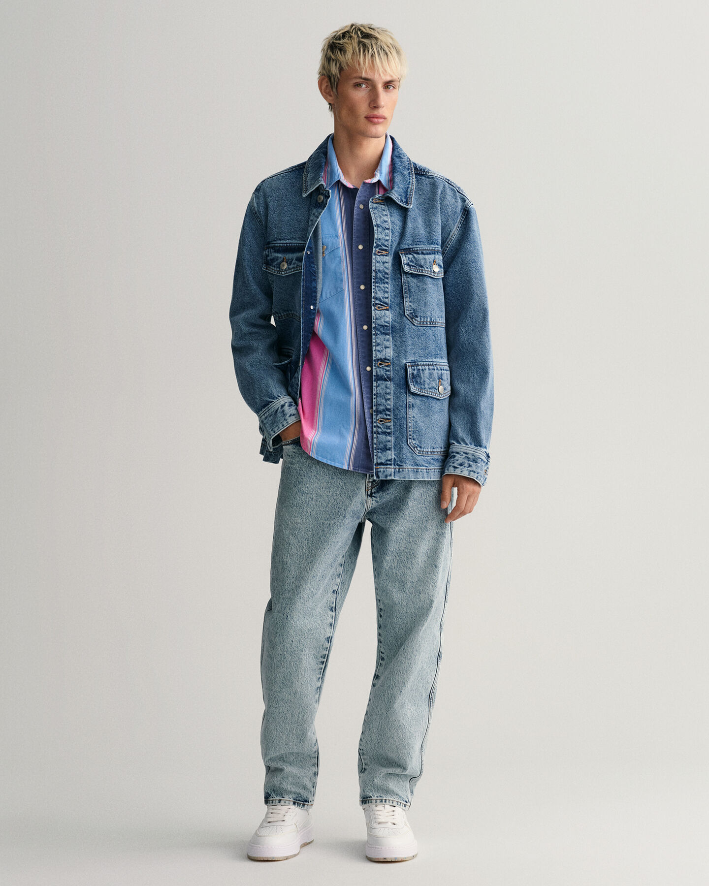Relaxed Fit gestreept Heavy Twill overhemd