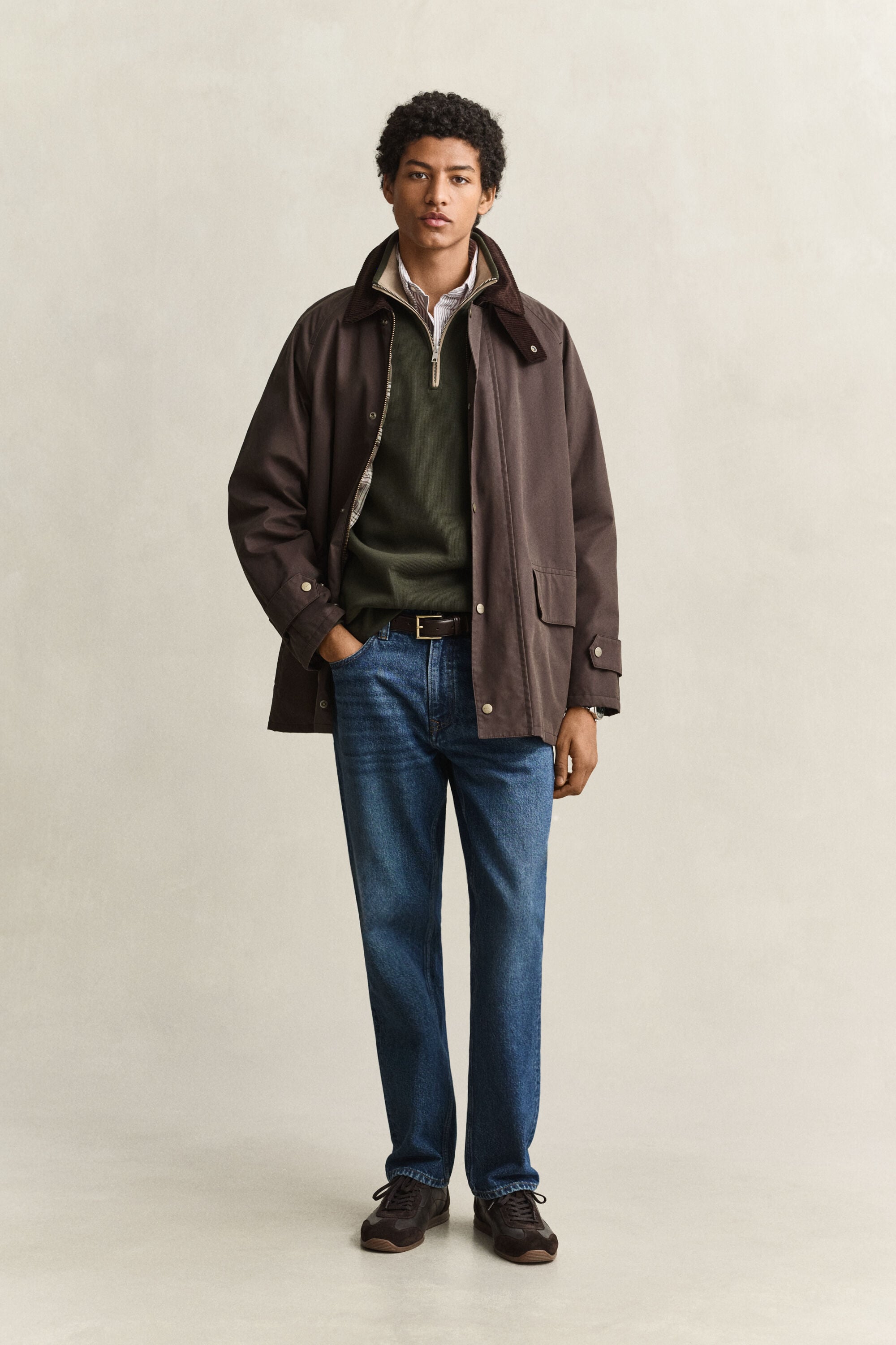 Sacker Rib sweatshirt met korte rits