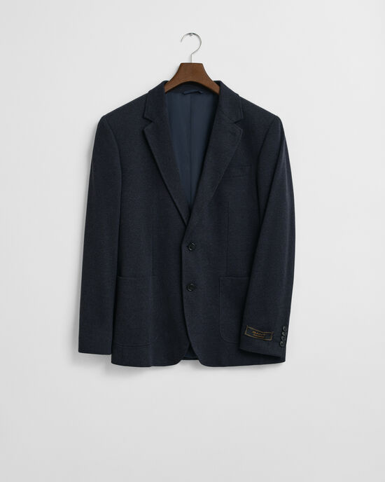 Tweekleurige Slim Fit jersey piqué blazer