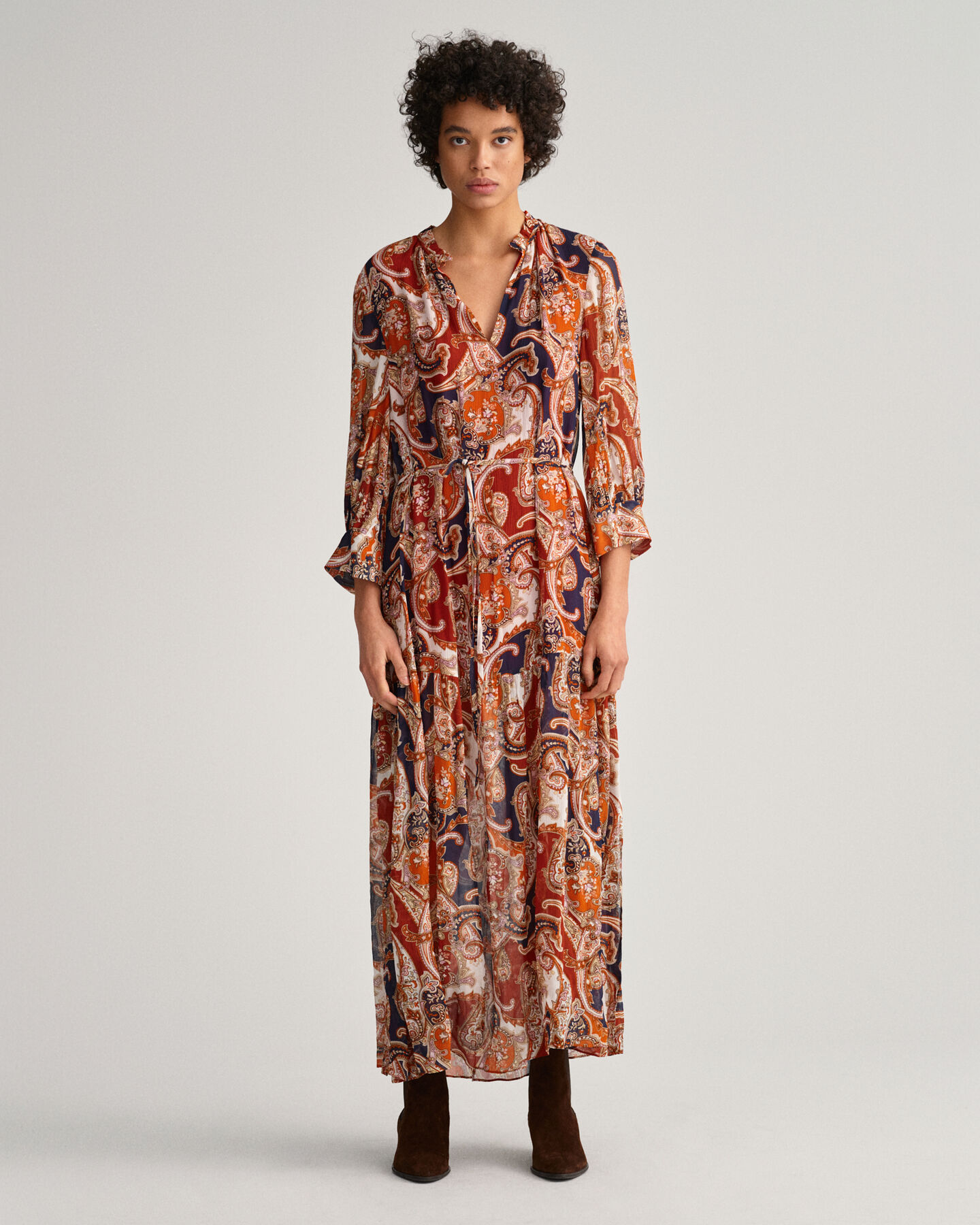Paisley Flounce maxi-jurk